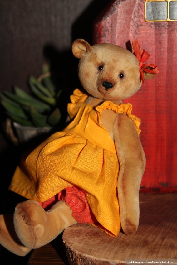 Мишка Глаша в деревенском стиле. Игрушки Глазуновой Анны (фото 6)
