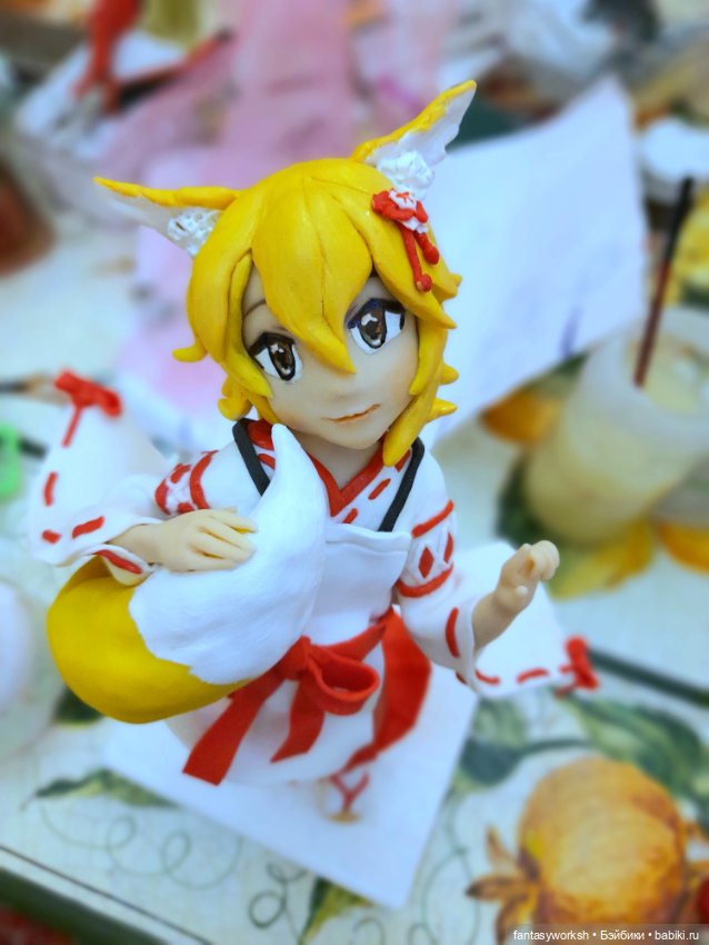 "Аниме. Фигурка Кицуне" Авторские куклы Натальи Игнатьевой