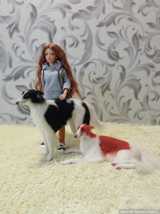 Русская псовая борзая — Валяные игрушки из шерсти: сухое валяние