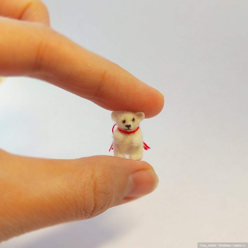 Микромедведь — Валяные игрушки из шерсти: сухое валяние