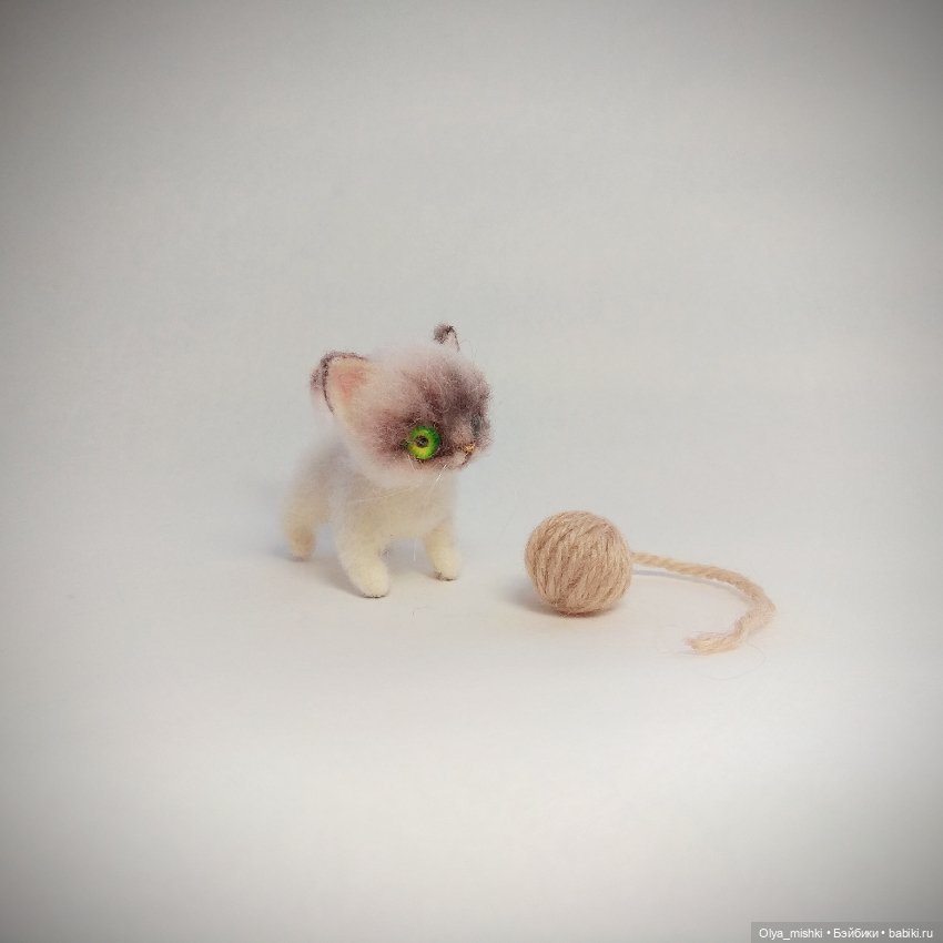 Котенок — Валяные игрушки из шерсти: сухое валяние (фото 10)