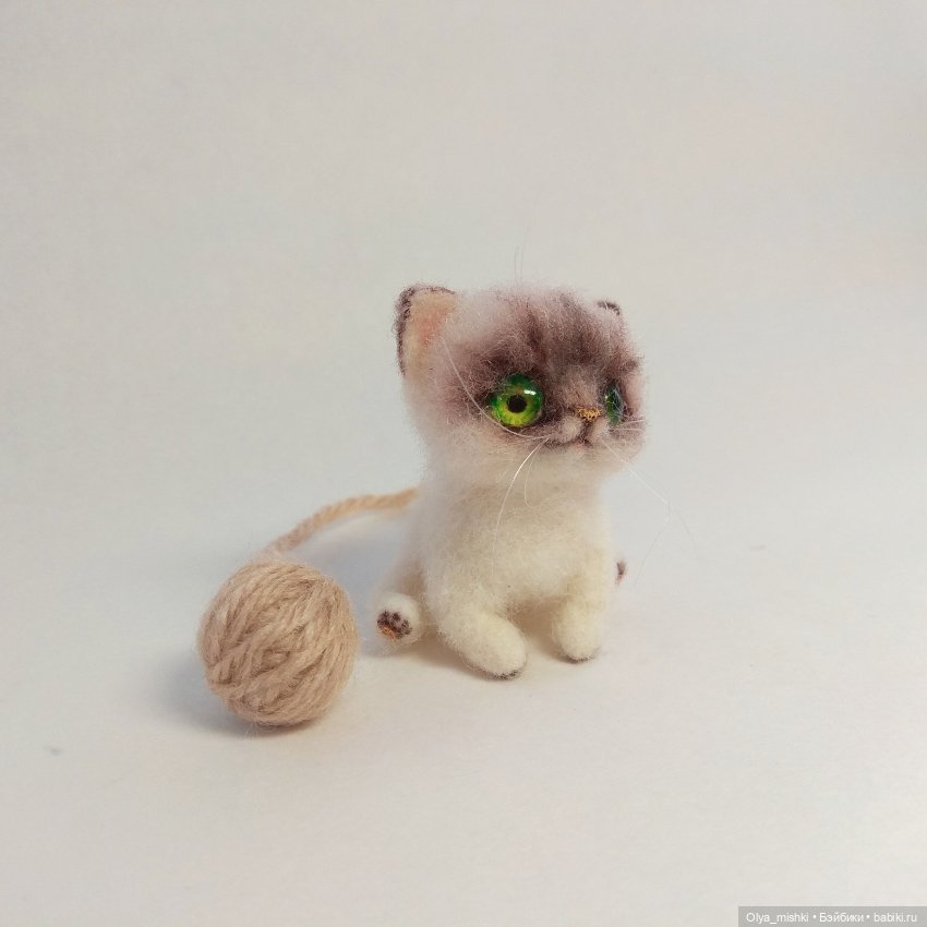 Котенок — Валяные игрушки из шерсти: сухое валяние (фото 4)
