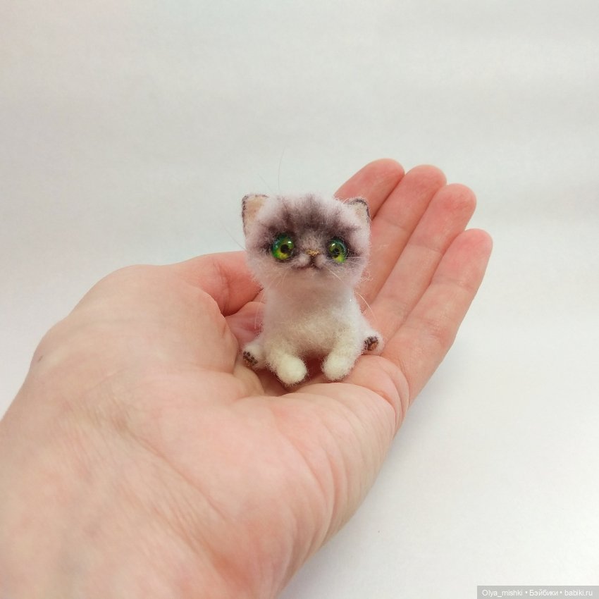 Котенок — Валяные игрушки из шерсти: сухое валяние (фото 3)