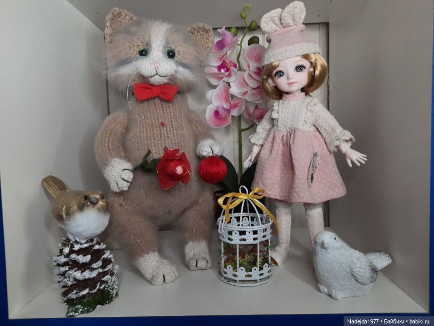 Новые котики по МК Ольги Бессогоновой и мышь по описанию Клэр Гарланд