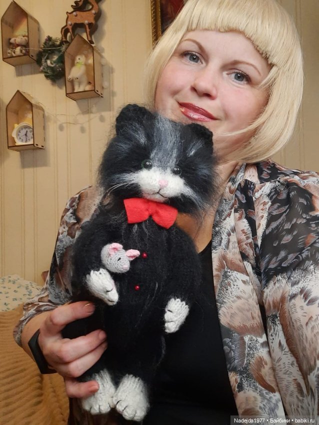 Новые котики по МК Ольги Бессогоновой и мышь по описанию Клэр Гарланд (фото 8)