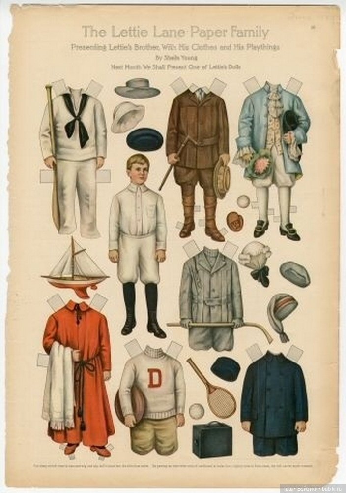 Бумажные куклы The Lettie Lane Paper Family - началo ХХ векa (фото 3)