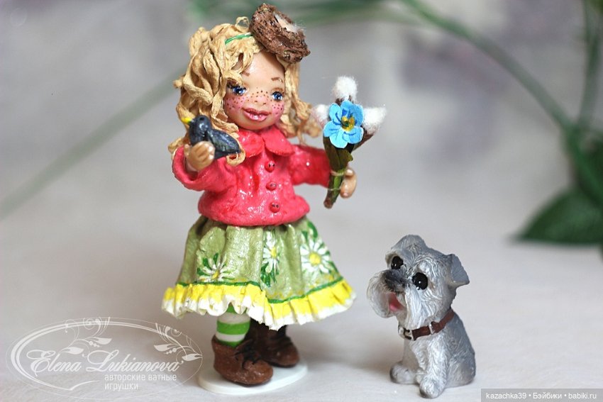 Ватная игрушка Весняшка — Ватные игрушки на елку: ретро (фото 2)