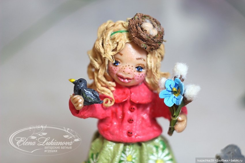 Ватная игрушка Весняшка — Ватные игрушки на елку: ретро (фото 5)