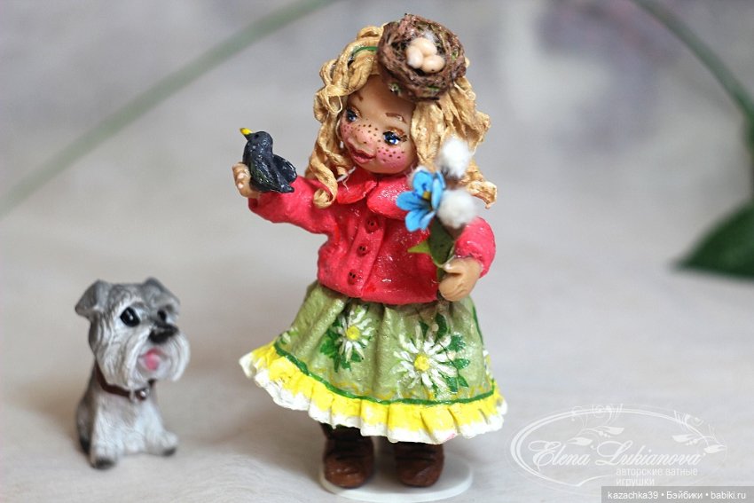 Ватная игрушка Весняшка — Ватные игрушки на елку: ретро (фото 4)