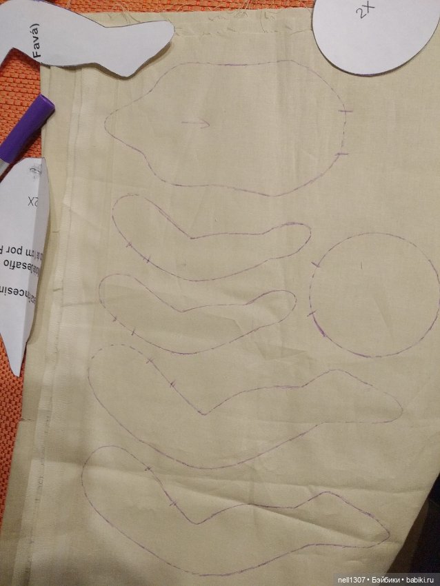 Шьем тельце "сидящей" куколки по выкройке из интернета (фото 2)