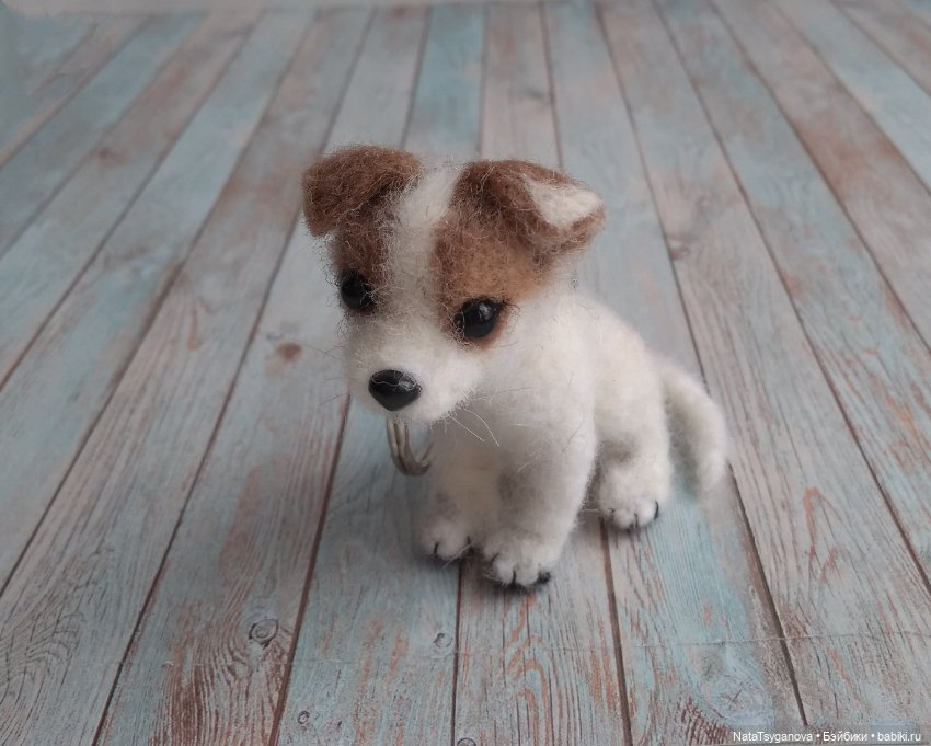 Брелок - щенок — Валяные игрушки из шерсти: сухое валяние