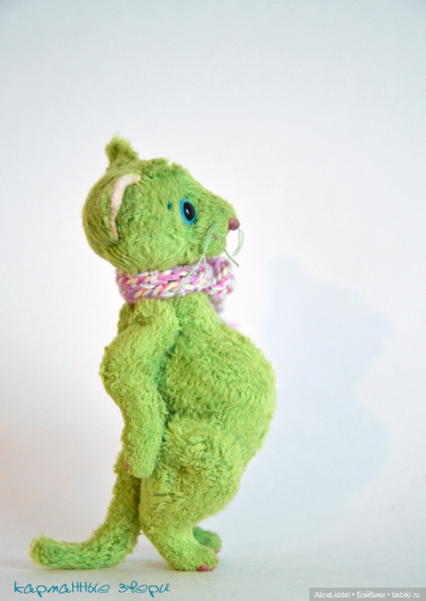 И ещё зелёный котик :3 — Авторские игрушки ручной работы: Тедди