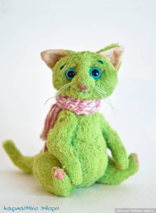 И ещё зелёный котик :3 — Авторские игрушки ручной работы: Тедди (фото 8)