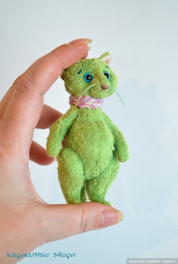 И ещё зелёный котик :3 — Авторские игрушки ручной работы: Тедди