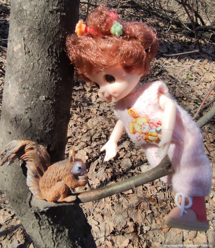 Машуня, лес, белочки, весна, хорошее настроение