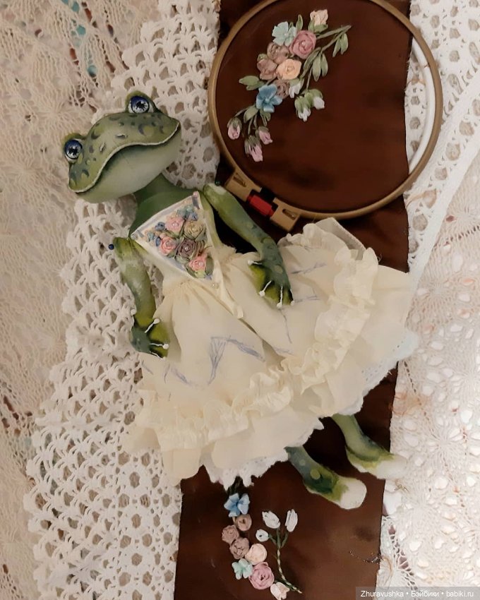 Лягушка-царевна. Художественная кукла (фото 6)