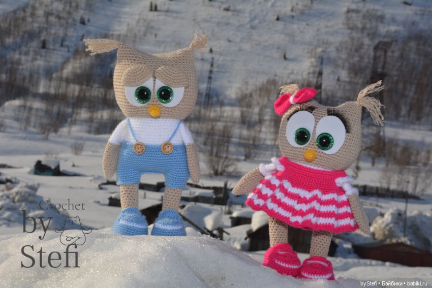 Совушки — Вязаные игрушки и амигуруми: крючком