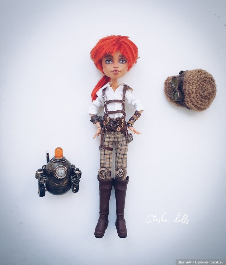 Эльфочка механик и ее маленький друг. Стимпанк (фото 9)