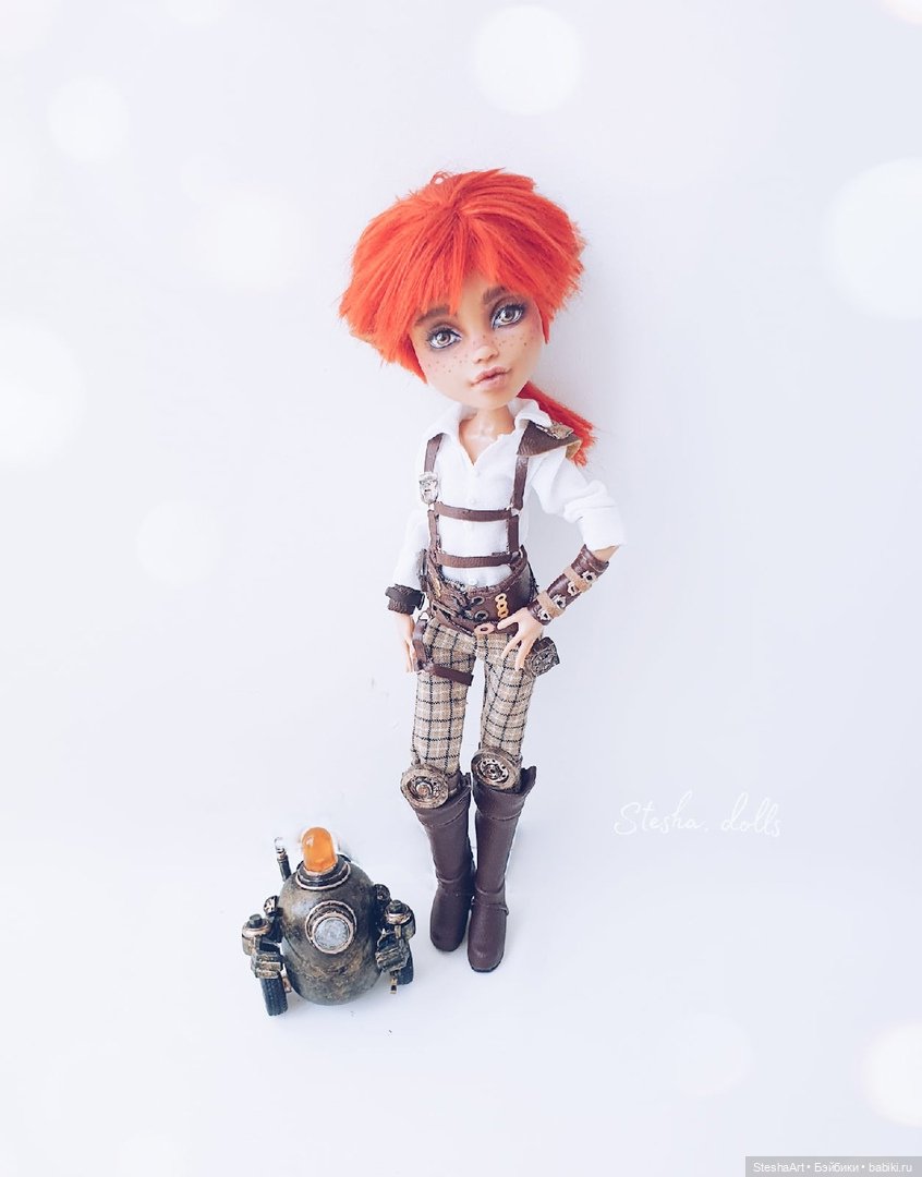 Эльфочка механик и ее маленький друг. Стимпанк (фото 2)
