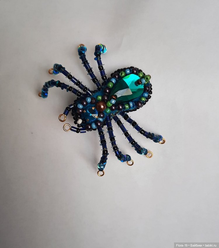 Брошь Паук — Вышивка крестиком