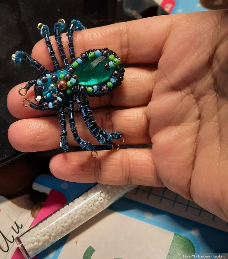 Брошь Паук — Вышивка крестиком (фото 5)