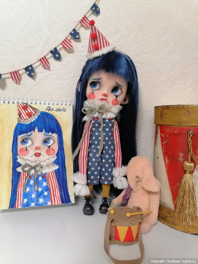 Клоунесса blythe на базе Isy doll (фото 6)