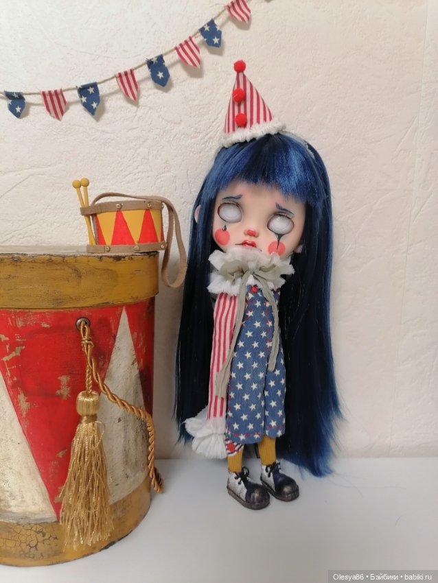 Клоунесса blythe на базе Isy doll (фото 9)