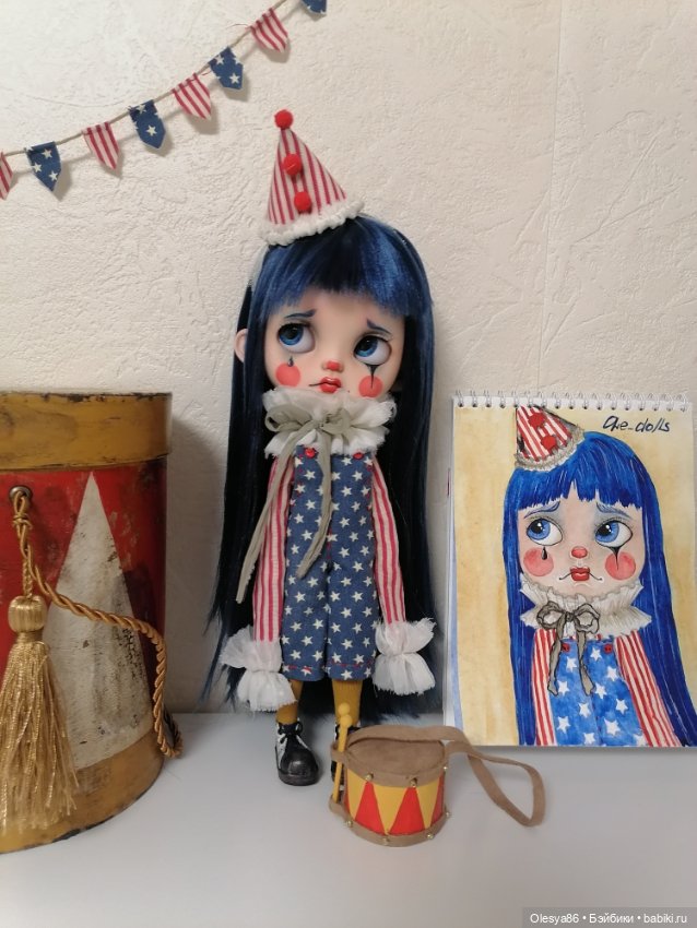 Клоунесса blythe на базе Isy doll