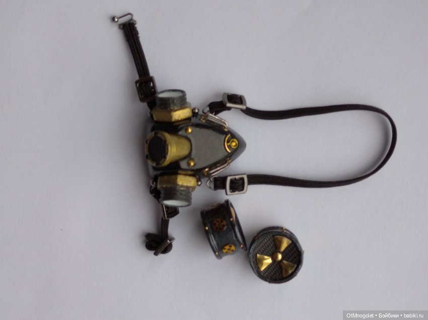 Распиратор стимпанк 1/4 — Авторские игрушки из разных материалов: синельная проволока (фото 4)