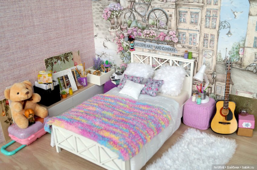 Спальня для Рапунцель — Румбоксы и кукольные интерьеры: фото