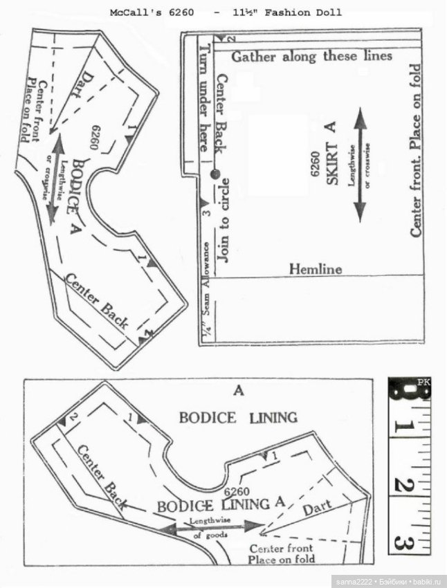 1960's McCall's 6260 Doll Wardrobe Barbie Babette