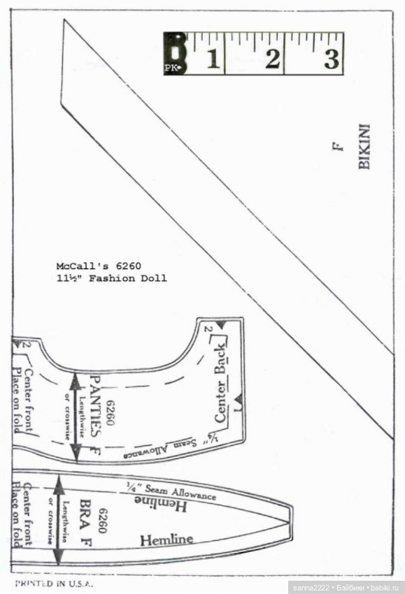 1960's McCall's 6260 Doll Wardrobe Barbie Babette