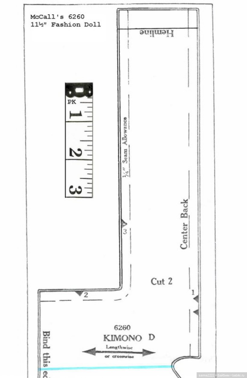 1960's McCall's 6260 Doll Wardrobe Barbie Babette (фото 6)