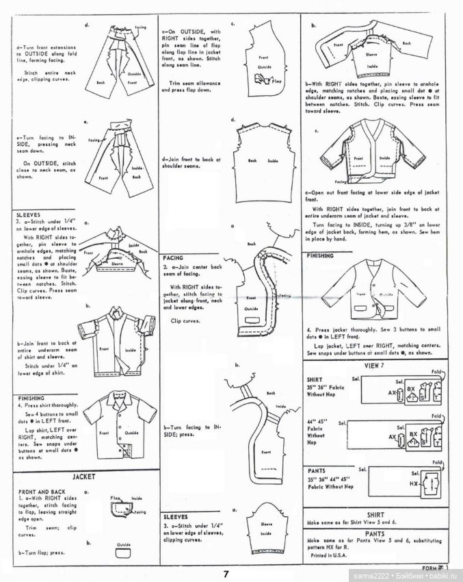 Simplicity 4422 barbie doll clothes sewing pattern, 1960-69г (фото 8)