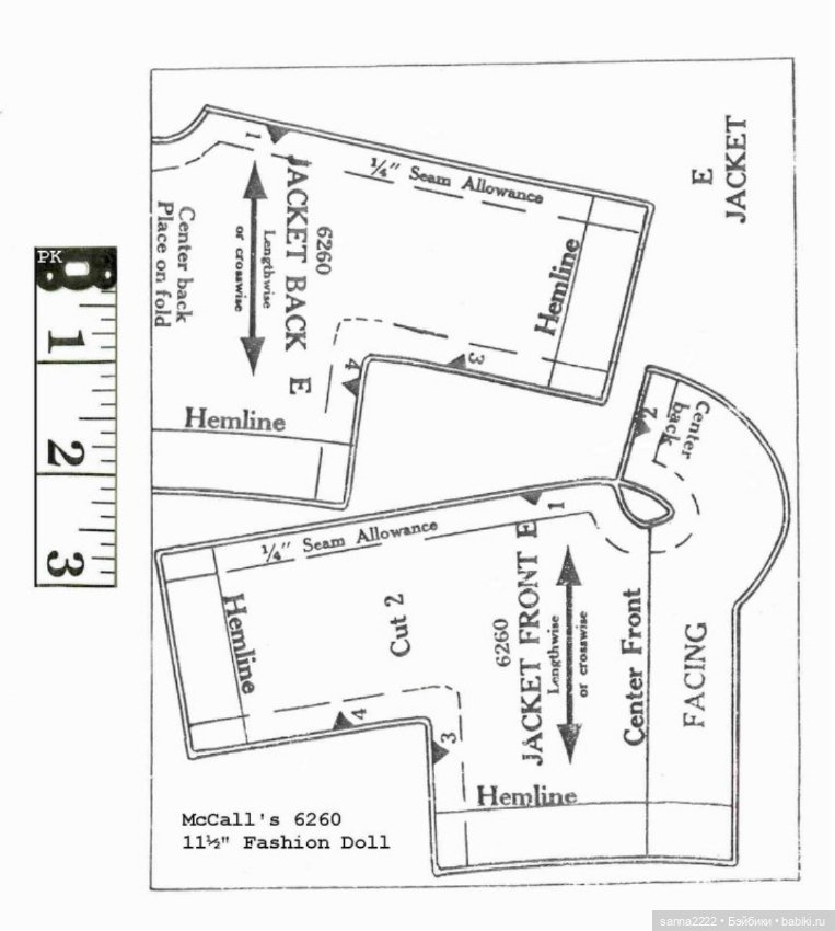 1960's McCall's 6260 Doll Wardrobe Barbie Babette