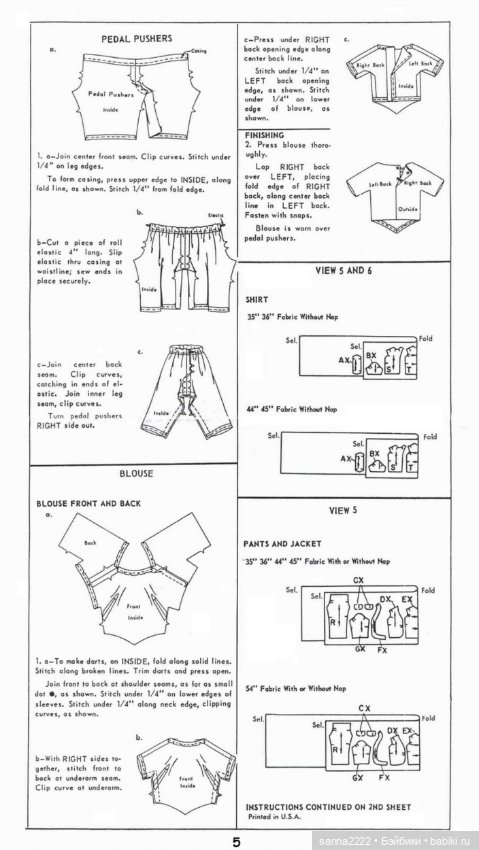 Simplicity 4422 barbie doll clothes sewing pattern, 1960-69г (фото 6)