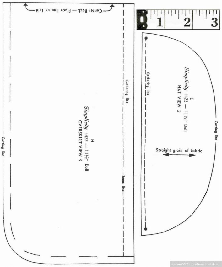 Simplicity 4422 barbie doll clothes sewing pattern, 1960-69г