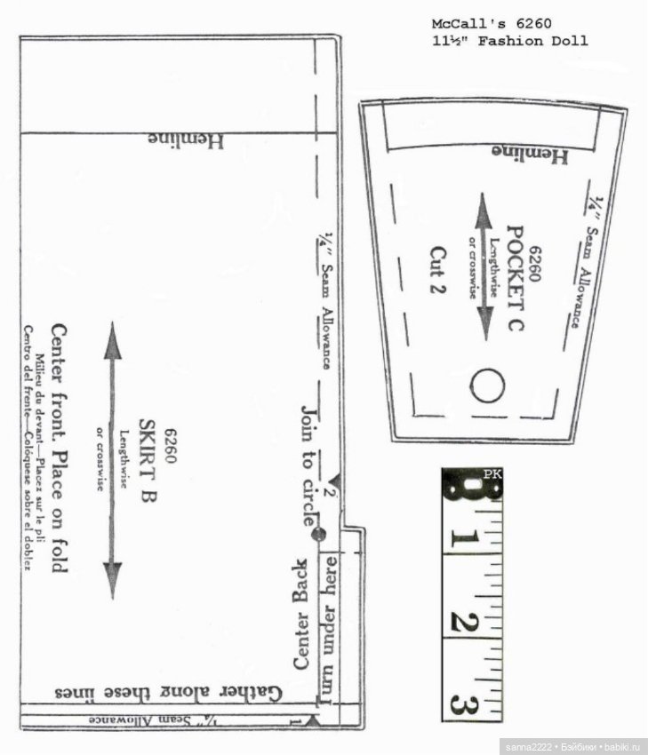 1960's McCall's 6260 Doll Wardrobe Barbie Babette