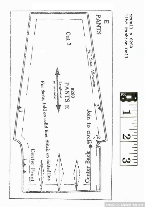1960's McCall's 6260 Doll Wardrobe Barbie Babette