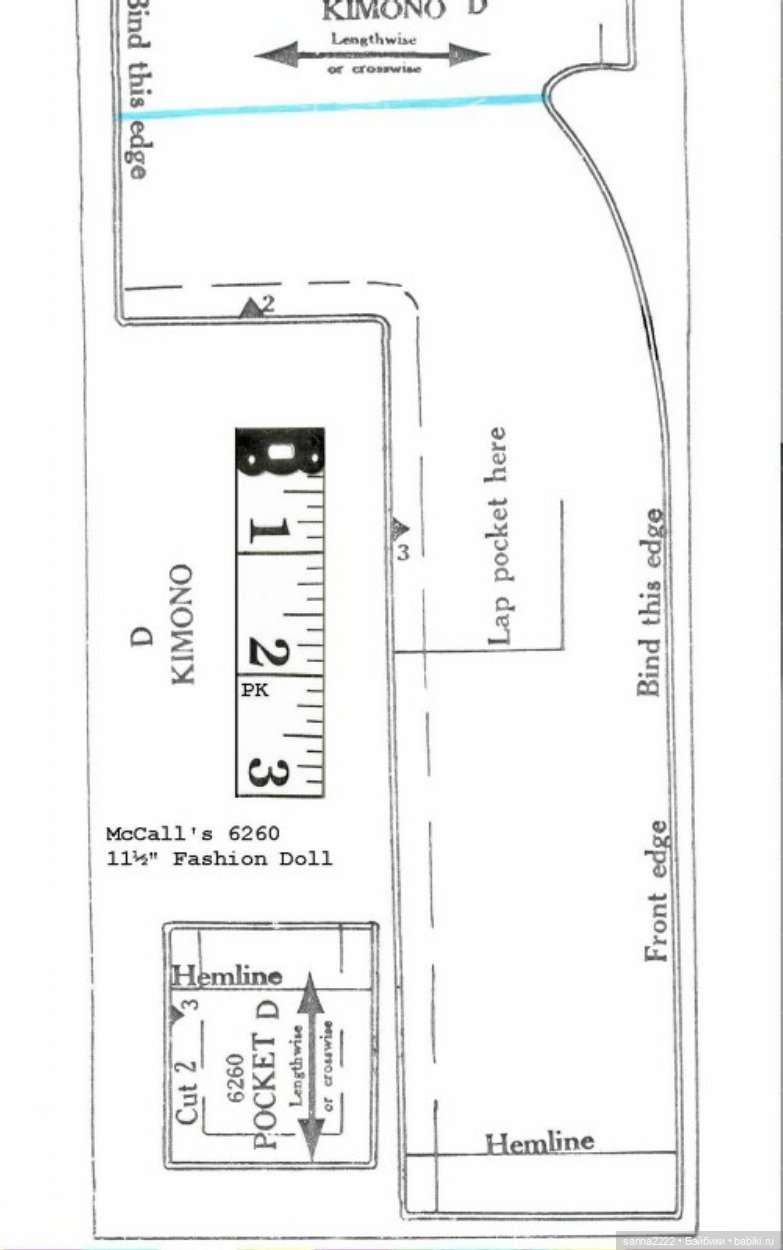 1960's McCall's 6260 Doll Wardrobe Barbie Babette (фото 7)