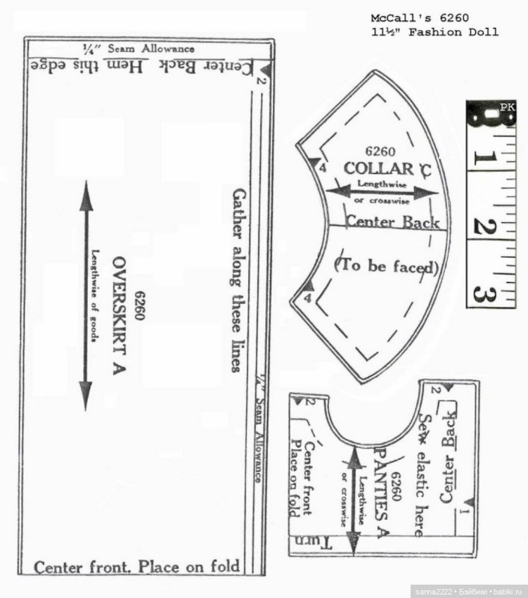1960's McCall's 6260 Doll Wardrobe Barbie Babette