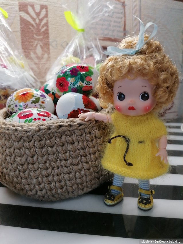 Малышка с золотыми кудряшками. Куколка mini cherry от PeachFace (фото 6)