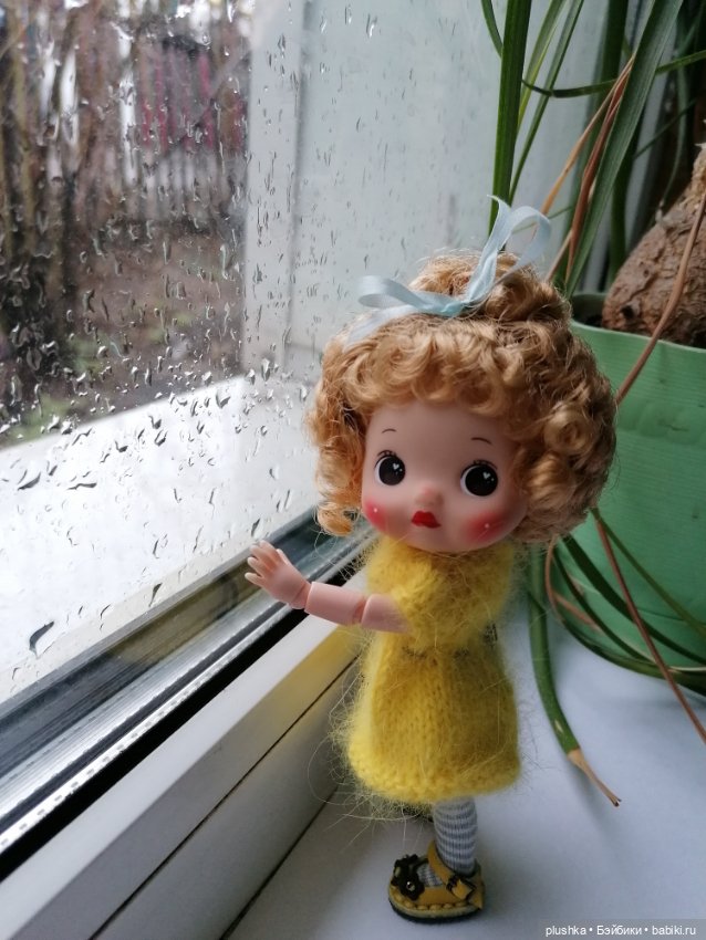 Малышка с золотыми кудряшками. Куколка mini cherry от PeachFace (фото 3)