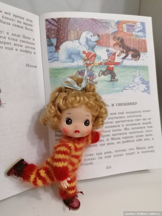 Малышка с золотыми кудряшками. Куколка mini cherry от PeachFace