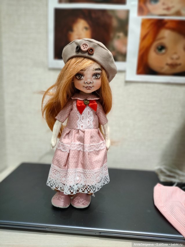 Текстильная кукла Лиза — Текстильные игрушки и примитивы: кофейные (фото 3)