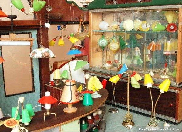 Кукольные домики 1950-60-х годов. Магазин. Лампы (фото 4)
