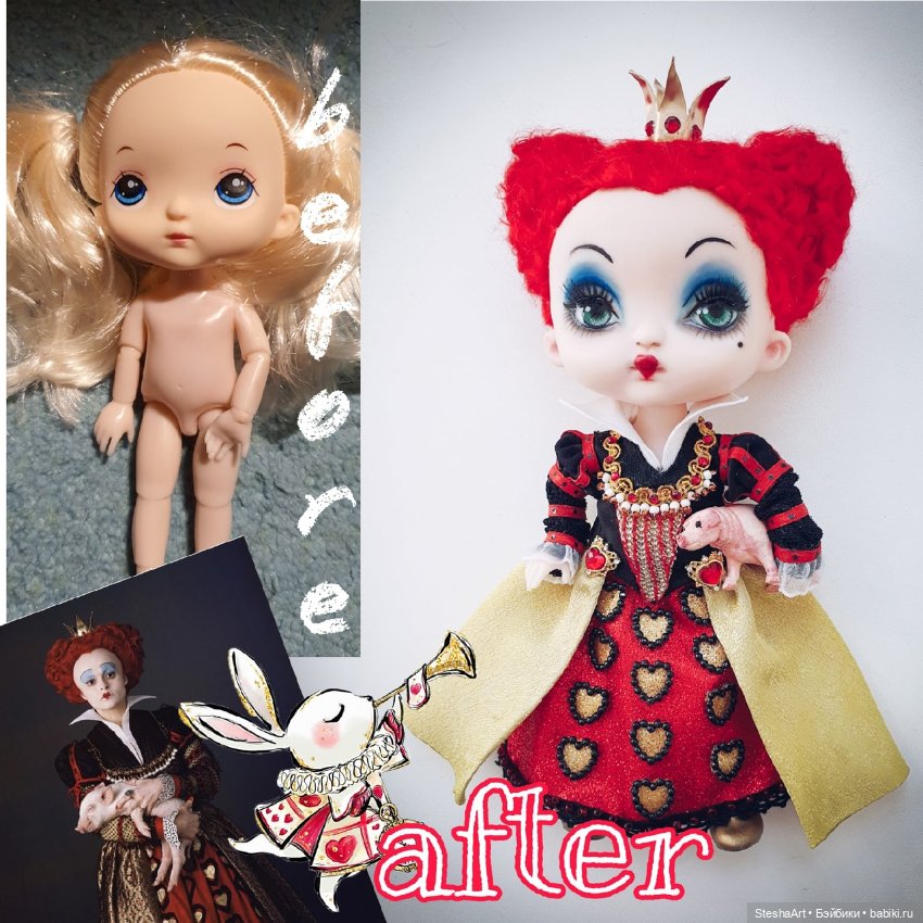Капризуля Ирацибета. Моя маленькая красная королева. ООАК по мотивам "Алисы в Стране Чудес" (фото 5)