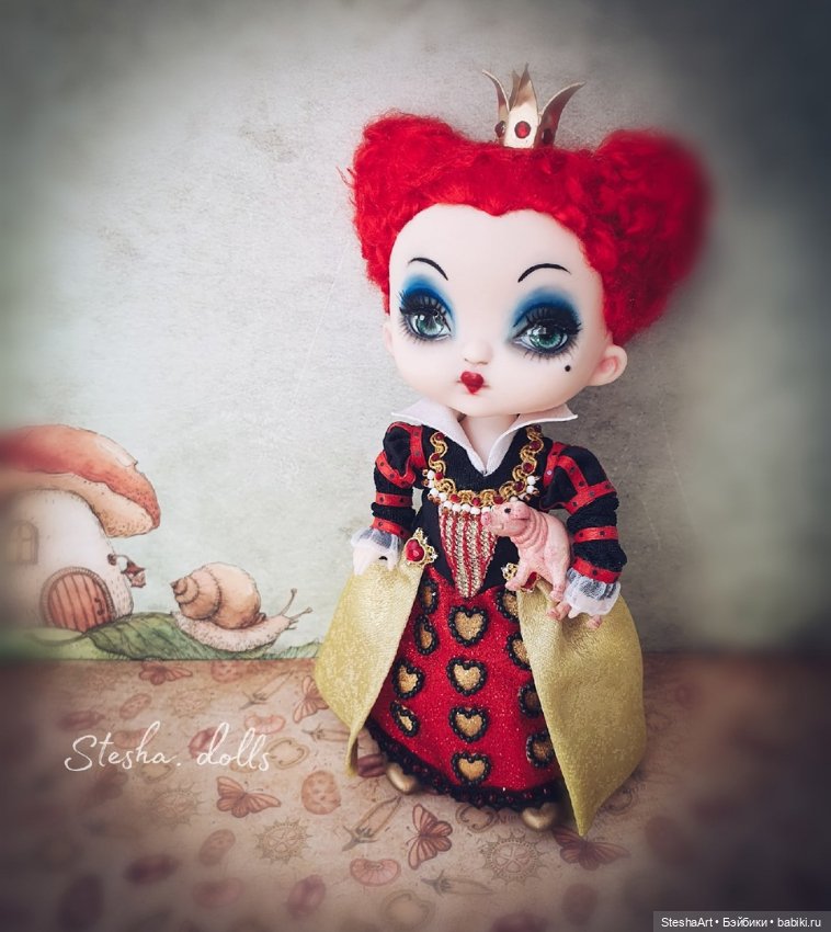 Капризуля Ирацибета. Моя маленькая красная королева. ООАК по мотивам "Алисы в Стране Чудес" (фото 4)