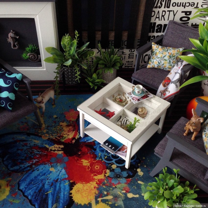 Интерьер 1:6 с лёгким намёком на Среднеземорский стиль