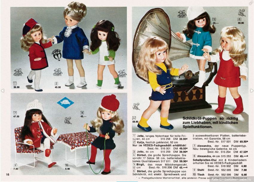 Игрушки 1970 год каталог — Винтажные куклы ГДР (Немки): Бигги